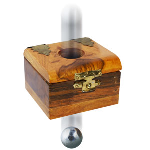 Steel ball thru glass